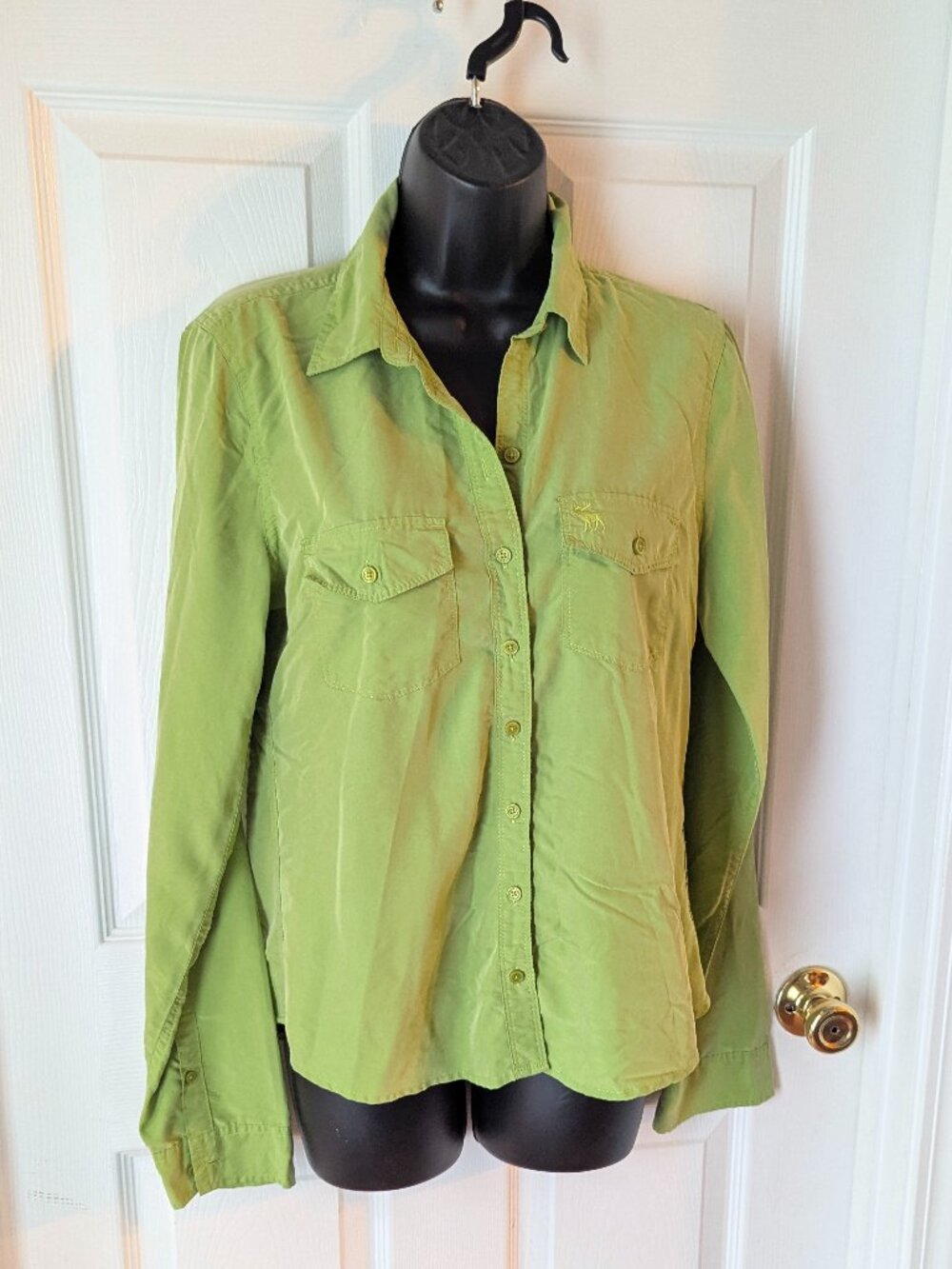 Abercrombie & Fitch lime green button down - M